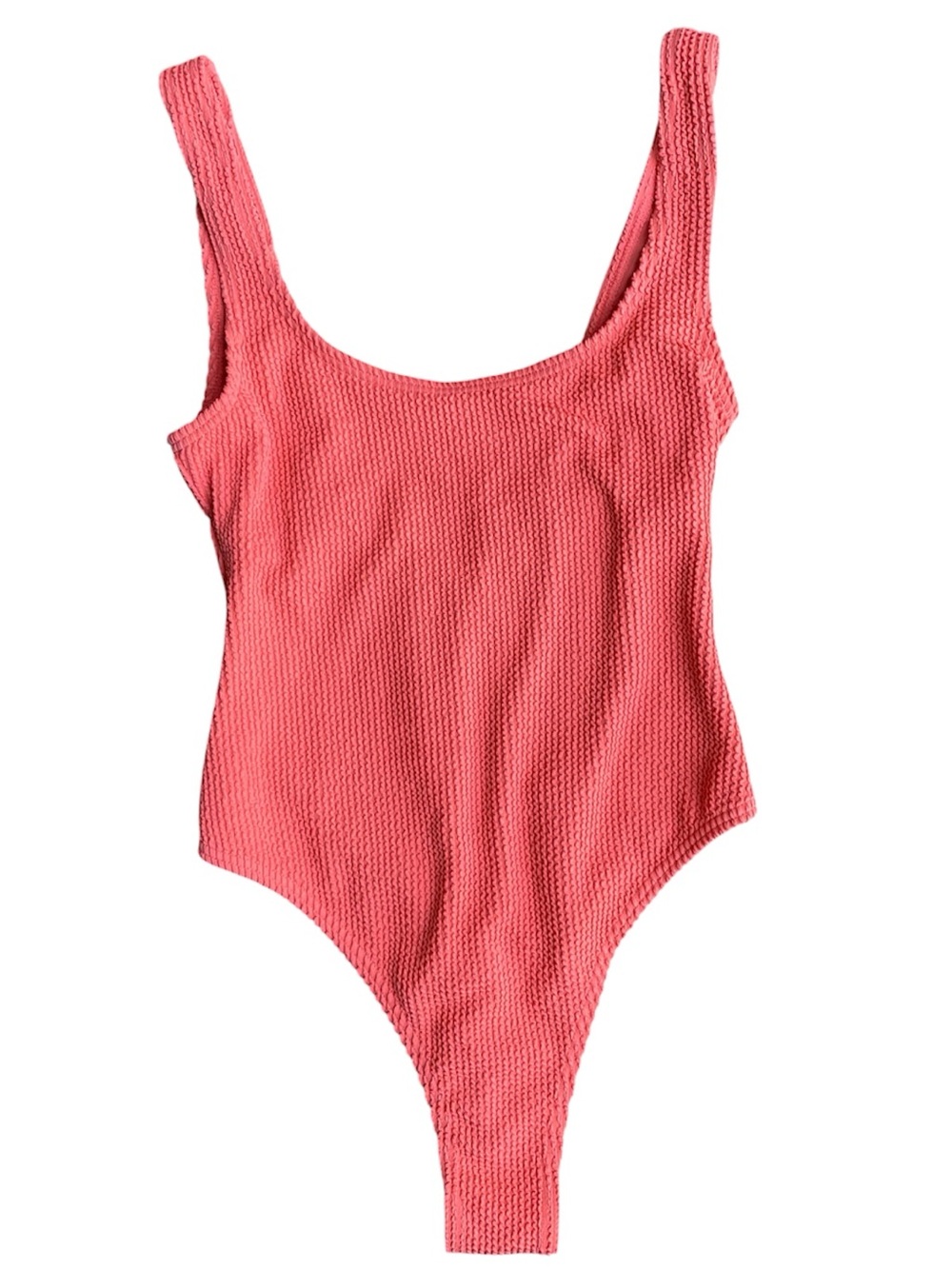 Billabong Orange Coral Ribbed knit One-Piece Swimsuit
